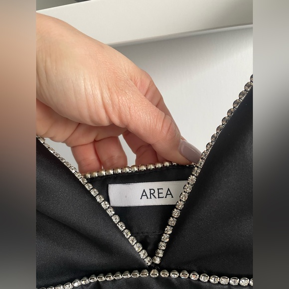 Area Crystal Embellished Satin Mini Dress- Never Worn! - Picture 3 of 9